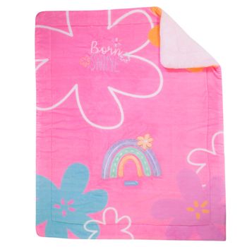 Edredón con borrega y llamativo bordado, ideal para vestir la cuna de tu bebé, 1.30 x 100 cm
