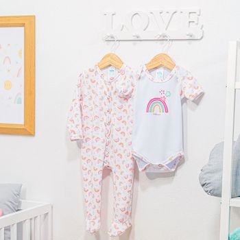 Conjunto de 2 Piezas: Mameluco + Pañalero manga corta (3-6M)