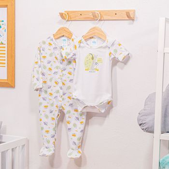 Conjunto de 2 Piezas: Mameluco + Pañalero manga corta (3-6M)