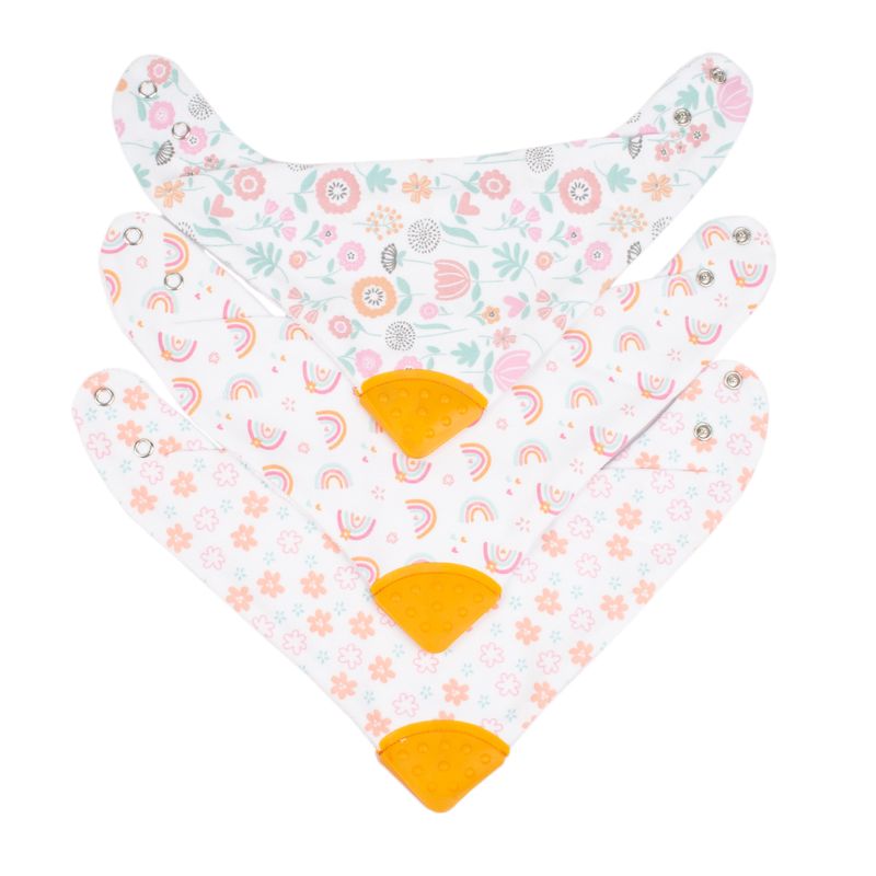 Babero Bandana recién nacido reversible rosa – Pekeamorette