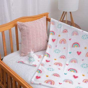 Manta de apego con adorables caritas de personajes y un cobertor ligero multiusos de 100 x 80 cm, ideal para bebés