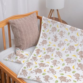 Manta de apego con adorables caritas de personajes y un cobertor ligero multiusos de 100 x 80 cm, ideal para bebés