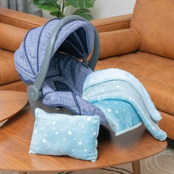 Frazada con borrega y almohada ideal para viajar