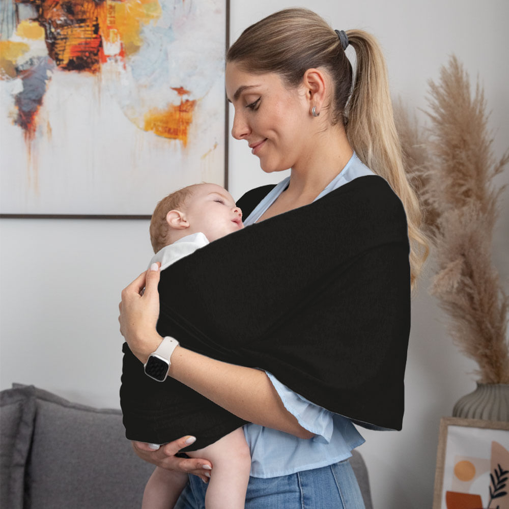 Fular Elástico Fular Negro Para Bebe Fular Elástico Nursimom