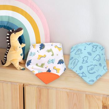 Baberos bandana con mordedera de silicón doble vista