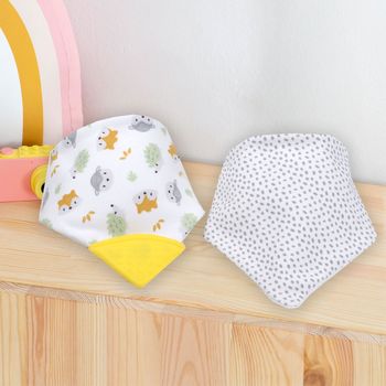 Baberos bandana con mordedera de silicón doble vista